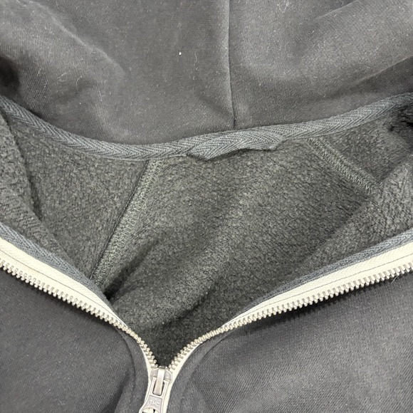 Vuori Restore 1/2 Zip Hoodie Womens Small Black Fleece Cropped Relaxed VW288 - Picture 13 of 13